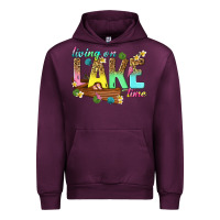 Mauve Wine living on lake time Urban Hoodie - texasbilliewilder