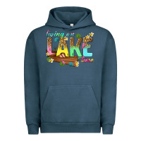 Pigment Midnight Navy living on lake time Urban Hoodie - texasbilliewilder