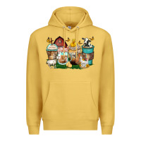 Antique Gold farm animals coffee cups Premium Hoodie - Zillion Design Studio