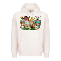 Pale Pink farm animals coffee cups Premium Hoodie - Zillion Design Studio