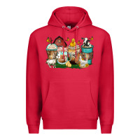 Cardinal farm animals coffee cups Premium Hoodie - Zillion Design Studio