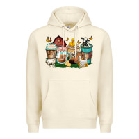 Sandshell farm animals coffee cups Premium Hoodie - Zillion Design Studio