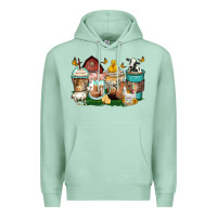 Seafoam farm animals coffee cups Premium Hoodie - Zillion Design Studio