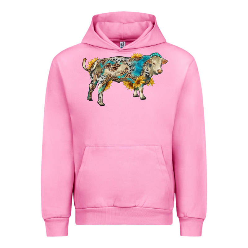 Charolais Bull With Sunflowers And Gemstone Western Patterns Urban Hoodie by RanaPortraitStore | Teevron