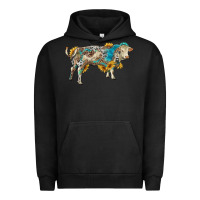 Pigment Black charolais bull with sunflowers and gemstone western patterns Urban Hoodie - RanaPortraitStore