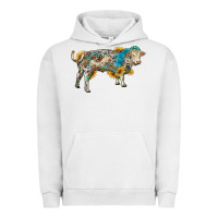 Pigment Lunar Rock charolais bull with sunflowers and gemstone western patterns Urban Hoodie - RanaPortraitStore