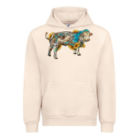Sandshell charolais bull with sunflowers and gemstone western patterns Urban Hoodie - RanaPortraitStore