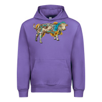 Tulip charolais bull with sunflowers and gemstone western patterns Urban Hoodie - RanaPortraitStore