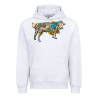 White charolais bull with sunflowers and gemstone western patterns Urban Hoodie - RanaPortraitStore
