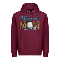 Burgundy western blessed mom with lacrosse Premium Hoodie - texasbilliewilder