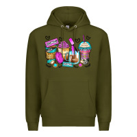 Army Green eyelash coffee cups Premium Hoodie - Zillion Design Studio
