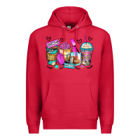 Cardinal eyelash coffee cups Premium Hoodie - Zillion Design Studio