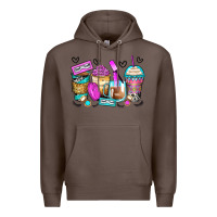 Coffee eyelash coffee cups Premium Hoodie - Zillion Design Studio
