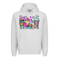 Dove Grey eyelash coffee cups Premium Hoodie - Zillion Design Studio