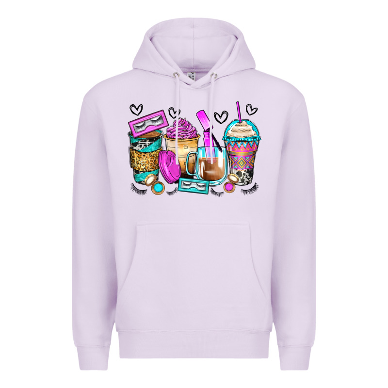 Eyelash Coffee Cups Premium Hoodie by Zillion Design Studio | Teevron