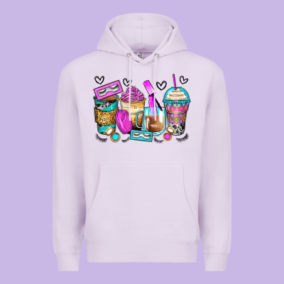 Eyelash Coffee Cups Premium Hoodie Designed By Zillion Design Studio