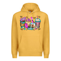 Mustard eyelash coffee cups Premium Hoodie - Zillion Design Studio
