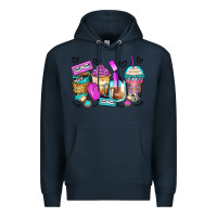 Navy eyelash coffee cups Premium Hoodie - Zillion Design Studio