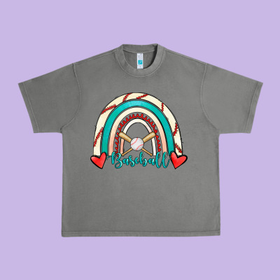 Baseball Rainbow Urban Heavy Tee Designed By Ranaportraitstore