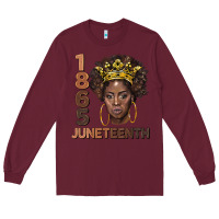 Burgundy 1865 juneteenth black women Long Sleeve Tee - BarkalooDesign