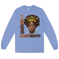 Colony Blue 1865 juneteenth black women Long Sleeve Tee - BarkalooDesign