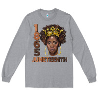 Heather Grey 1865 juneteenth black women Long Sleeve Tee - BarkalooDesign