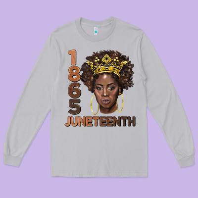 1865 Juneteenth Black Women Long Sleeve Tee Designed By Barkaloodesign