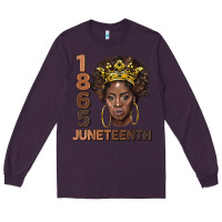 Plum 1865 juneteenth black women Long Sleeve Tee - BarkalooDesign