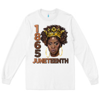 White 1865 juneteenth black women Long Sleeve Tee - BarkalooDesign