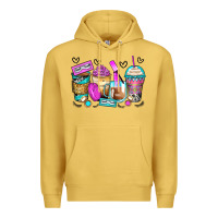 Antique Gold eyelash coffee cups Premium Hoodie - Zillion Design Studio