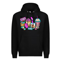 Black eyelash coffee cups Premium Hoodie - Zillion Design Studio