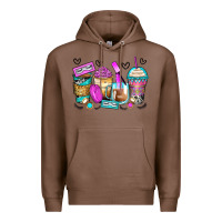 Chestnut eyelash coffee cups Premium Hoodie - Zillion Design Studio