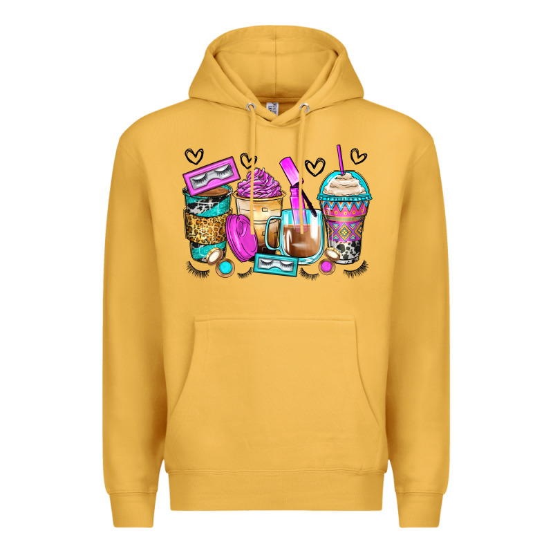 Eyelash Coffee Cups Premium Hoodie by Zillion Design Studio | Teevron