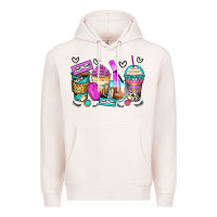 Pale Pink eyelash coffee cups Premium Hoodie - Zillion Design Studio