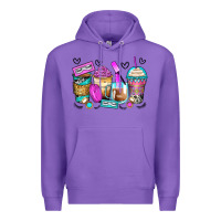 Purple eyelash coffee cups Premium Hoodie - Zillion Design Studio