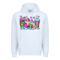 White eyelash coffee cups Premium Hoodie - Zillion Design Studio