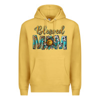 Antique Gold western blessed mom with sunflower Premium Hoodie - texasbilliewilder