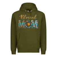 Army Green western blessed mom with sunflower Premium Hoodie - texasbilliewilder