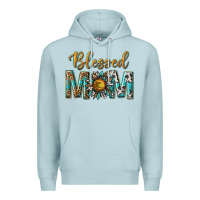 Blue Mist western blessed mom with sunflower Premium Hoodie - texasbilliewilder