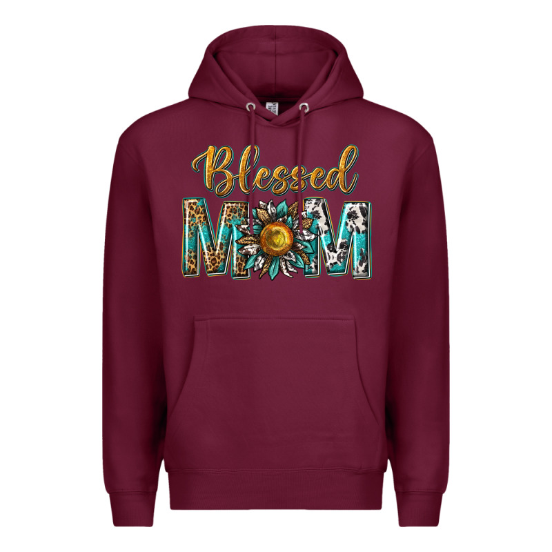 Western Blessed Mom With Sunflower Premium Hoodie by texasbilliewilder | Teevron