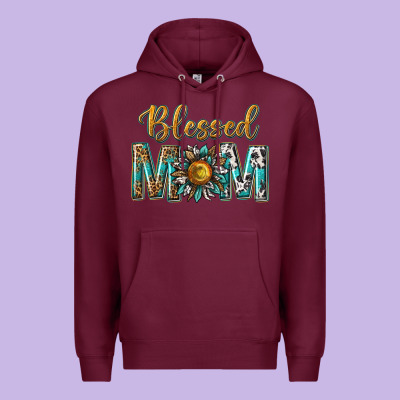 Western Blessed Mom With Sunflower Premium Hoodie Designed By Texasbilliewilder
