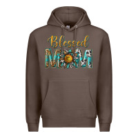 Coffee western blessed mom with sunflower Premium Hoodie - texasbilliewilder