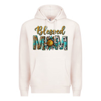 Pale Pink western blessed mom with sunflower Premium Hoodie - texasbilliewilder