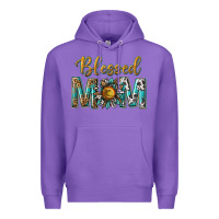 Purple western blessed mom with sunflower Premium Hoodie - texasbilliewilder