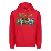 Red western blessed mom with sunflower Premium Hoodie - texasbilliewilder