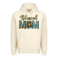 Sandshell western blessed mom with sunflower Premium Hoodie - texasbilliewilder