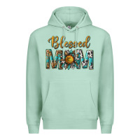 Seafoam western blessed mom with sunflower Premium Hoodie - texasbilliewilder