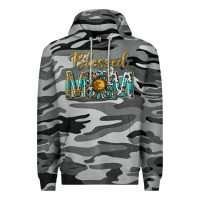 Slate Camo western blessed mom with sunflower Premium Hoodie - texasbilliewilder
