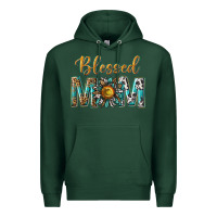 Sports Green western blessed mom with sunflower Premium Hoodie - texasbilliewilder