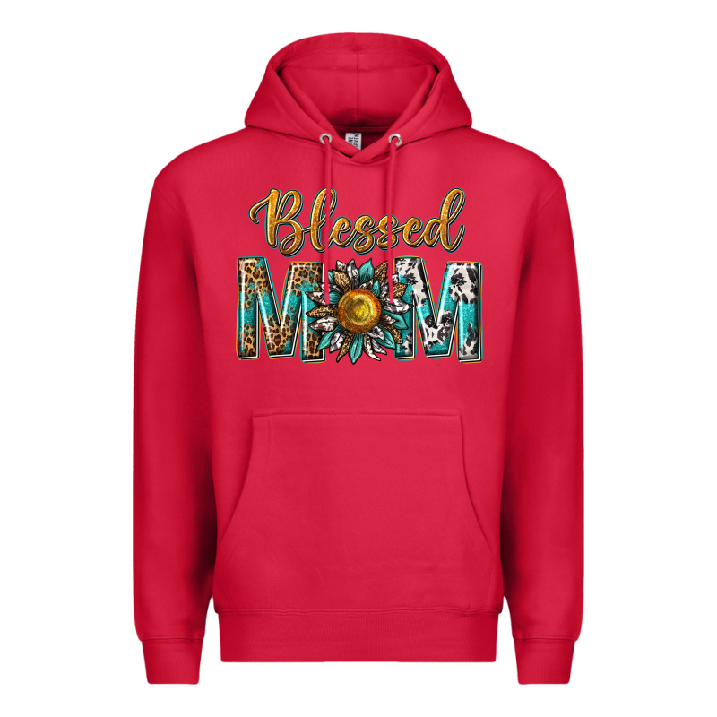 Western Blessed Mom With Sunflower Premium Hoodie by texasbilliewilder | Teevron